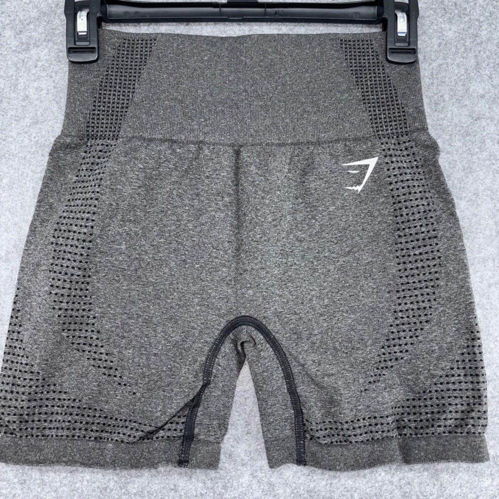 Gymshark Energy+ Seamless Shorts Charcoal Grey Marl High Waisted Womens Medium
